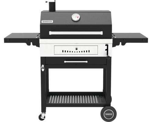 Houtskoolbarbecue met thermometer en zijplanken