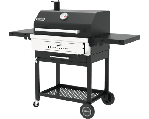 Houtskoolbarbecue met opbergruimtes en wagen