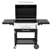 Houtskoolbarbecue met opbergruimte, grillrooster en wagen