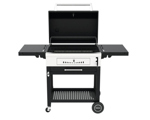 Houtskoolbarbecue met opbergruimte, grillrooster en wagen