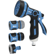 Tuinspuit met verschillende straalsoorten en aansluitstukken