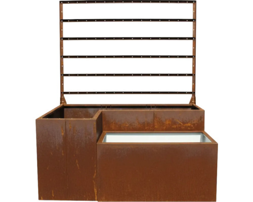 PALATINO Plantenbak Urban Nexus metaal roest 150 x 100 x 183 cm Metalen plantenbak met klimrek
