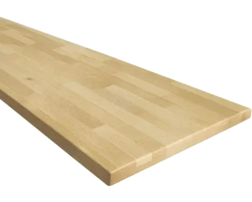 Aanrechtblad met afgeronde kant beuken, 3000x600x27 mm Houten blad van beuken