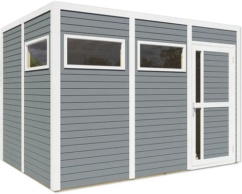 Houten tuinhuis met deur en ramen