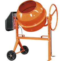 Betonmolen met draaiende trommel en wielen