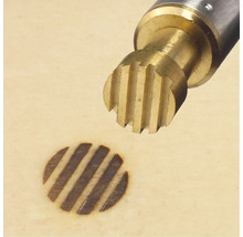 Brandstempel met streepjespatroon