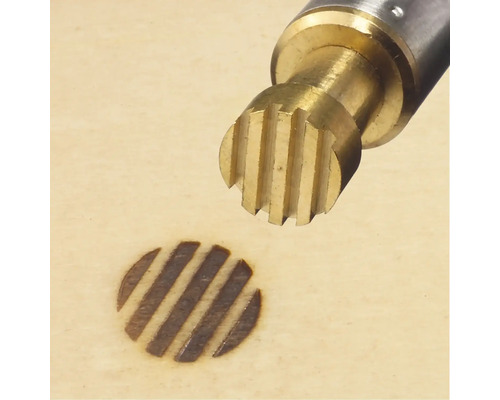 Brandstempel met streepjespatroon