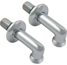 Twee metalen hoekafsluiters voor sanitaire installaties