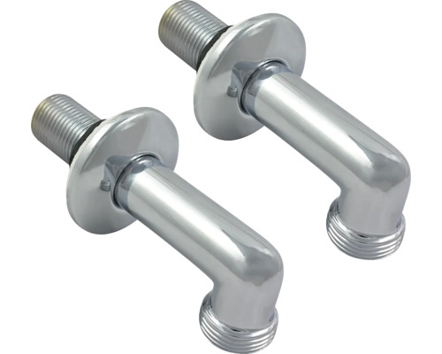 Twee metalen hoekafsluiters voor sanitaire installaties