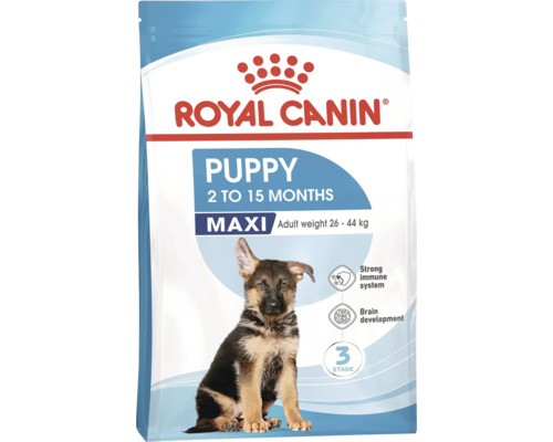 Royal Canin Puppy Maxi hondenvoer voor puppy's van 2 tot 15 maanden met een gewicht van 26 tot 44 kilogram.