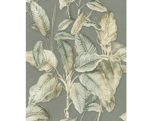 Close-up van een bedrukt behang met plantmotieven