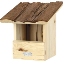 Houten nestkast met schorsdak