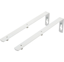 Twee metalen plankdragers