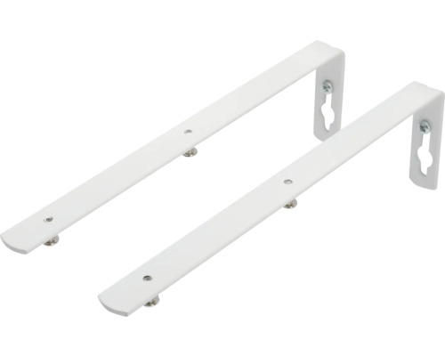 Twee metalen plankdragers