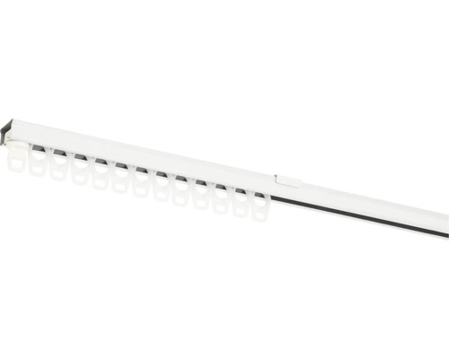 Gordijnrail met gordijnrolletjes