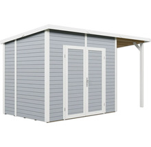 Tuinhuis met dubbele deur en luifel