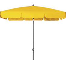 Vierkante parasol met middenstok voor buiten.