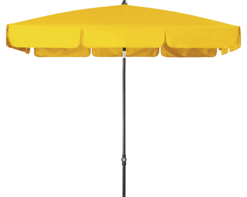 Vierkante parasol met middenstok voor buiten.