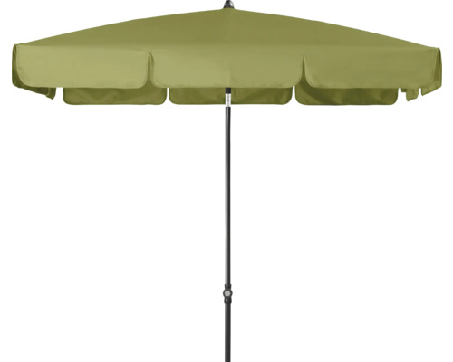 Groene tuinzweefparasol met middenmast