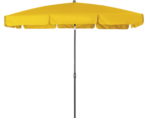 Gele parasol met zwarte voet