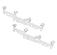 Twee witte rolluikbandgeleiders met rollen