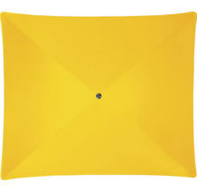 Gele vierkante parasol van bovenaf