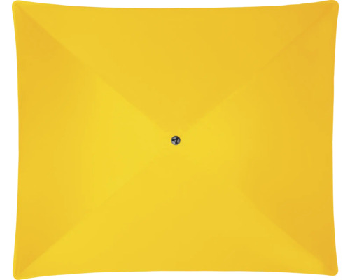Gele vierkante parasol van bovenaf