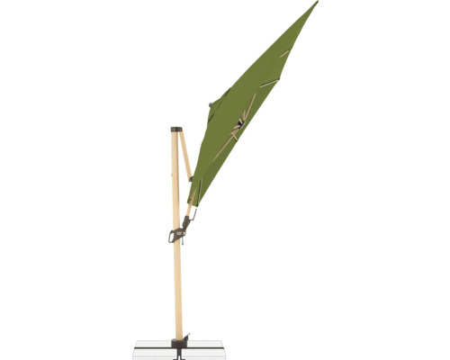 Vrijhangende parasol met houten standaard