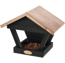 Houten vogelhuis met voer