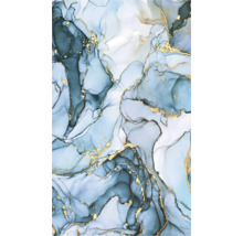 Abstracte muurschildering met gouden accenten