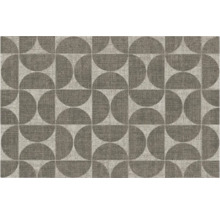 Textielbehang met geometrisch patroon van halve cirkels en vierkanten