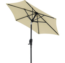 Beige rechthoekige parasol met zwart frame