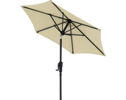 Beige rechthoekige parasol met zwart frame