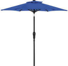 Blauwe parasol met zwart frame