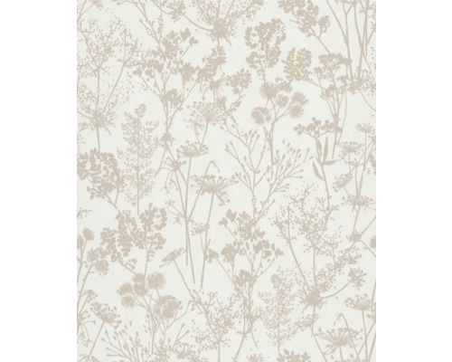 Behang met wildbloemenpatroon in subtiele kleuren