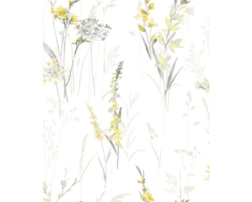 Behang met bloemmotief en plantenafbeeldingen