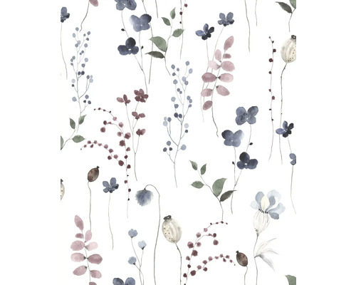 Naadloos patroon met bloemen en bladeren in waterverf look