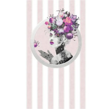 Behang met afbeelding van een vrouw en bloemenhoofddeksel