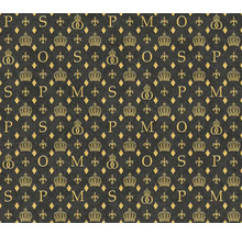 Patroon met letters, kronen en lelies