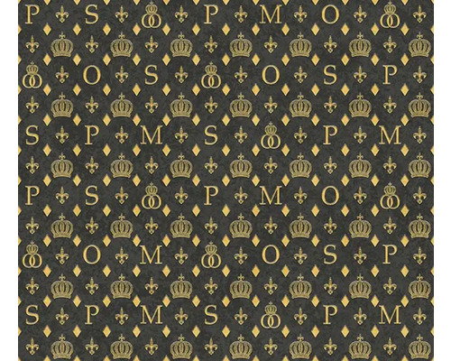 Patroon met letters, kronen en lelies