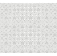 Behang met kronen, letters en ornamenten