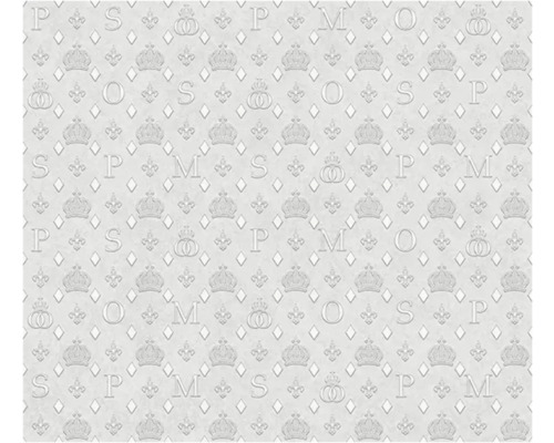 Behang met kronen, letters en ornamenten