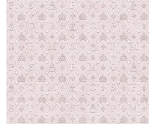 Behang met kronen, letters en ruitpatroon