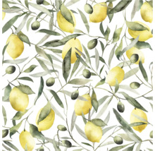 Patroon met citroenen, olijven en bladeren