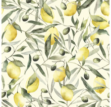 Illustratie van citroenen en olijftakken als patroon
