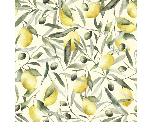 Illustratie van citroenen en olijftakken als patroon