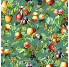 Naadloos patroon met diverse vruchten en bladeren aan takken