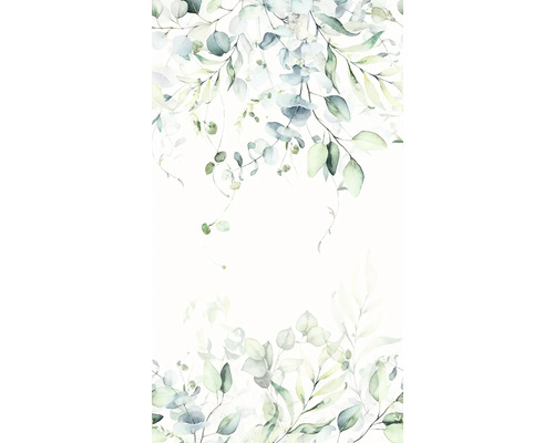 Aquarelschilderij met eucalyptusbladeren voor decoratieve doeleinden