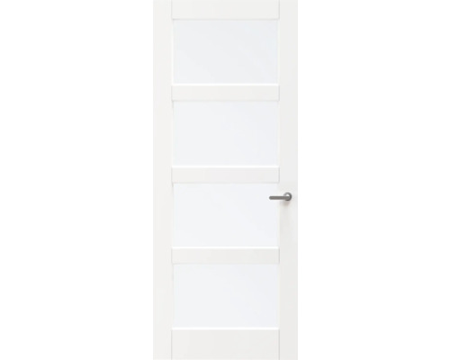 PERTURA Binnendeur 216 stomp wit gegrond 201,5x78 cm Witte binnendeur met vier glazen panelen en deurklink