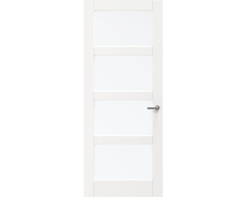 Witte binnendeur met vijf vlakken en een deurklink